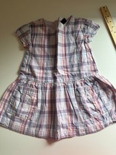 TEA COLLECTION BABY GIRLS PINK STRAWBERRY DRESS SIZE 3 Plaid