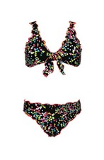 Hobie Girls' Bralette Top and Hipster Bikini Bottom Swimsuit Set, Black//Hear...