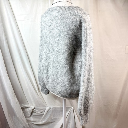 HQ Grey Button Up Cardigan Ballon Sleeves Wool Blend Warm Soft Cuddly - Picture 6 of 11