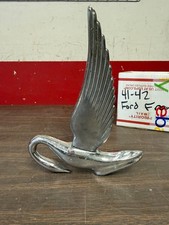 Vintage 1940s 1950s Swan Chrome Hood Ornament 326