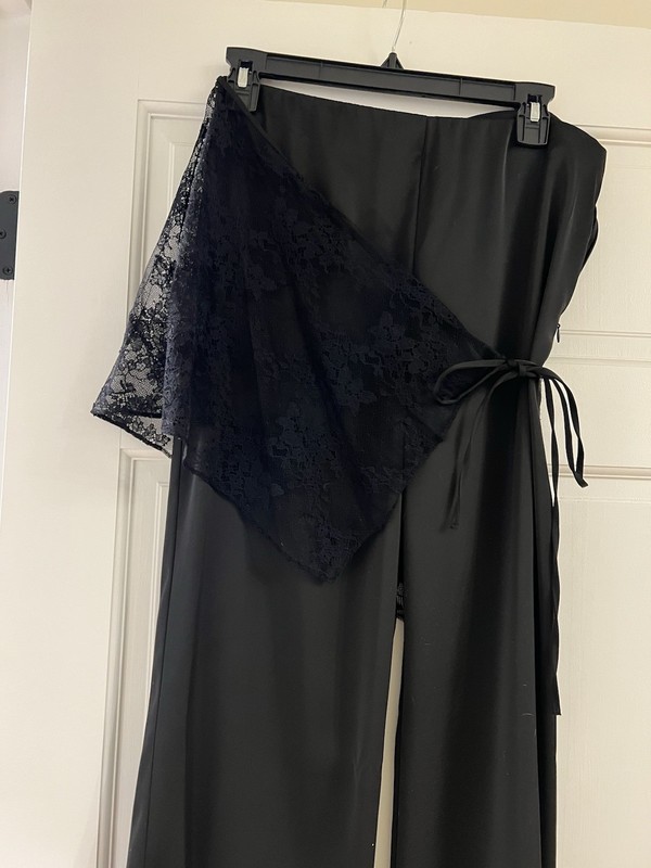Zara Satin Silk Wide Leg Black Pants Size M