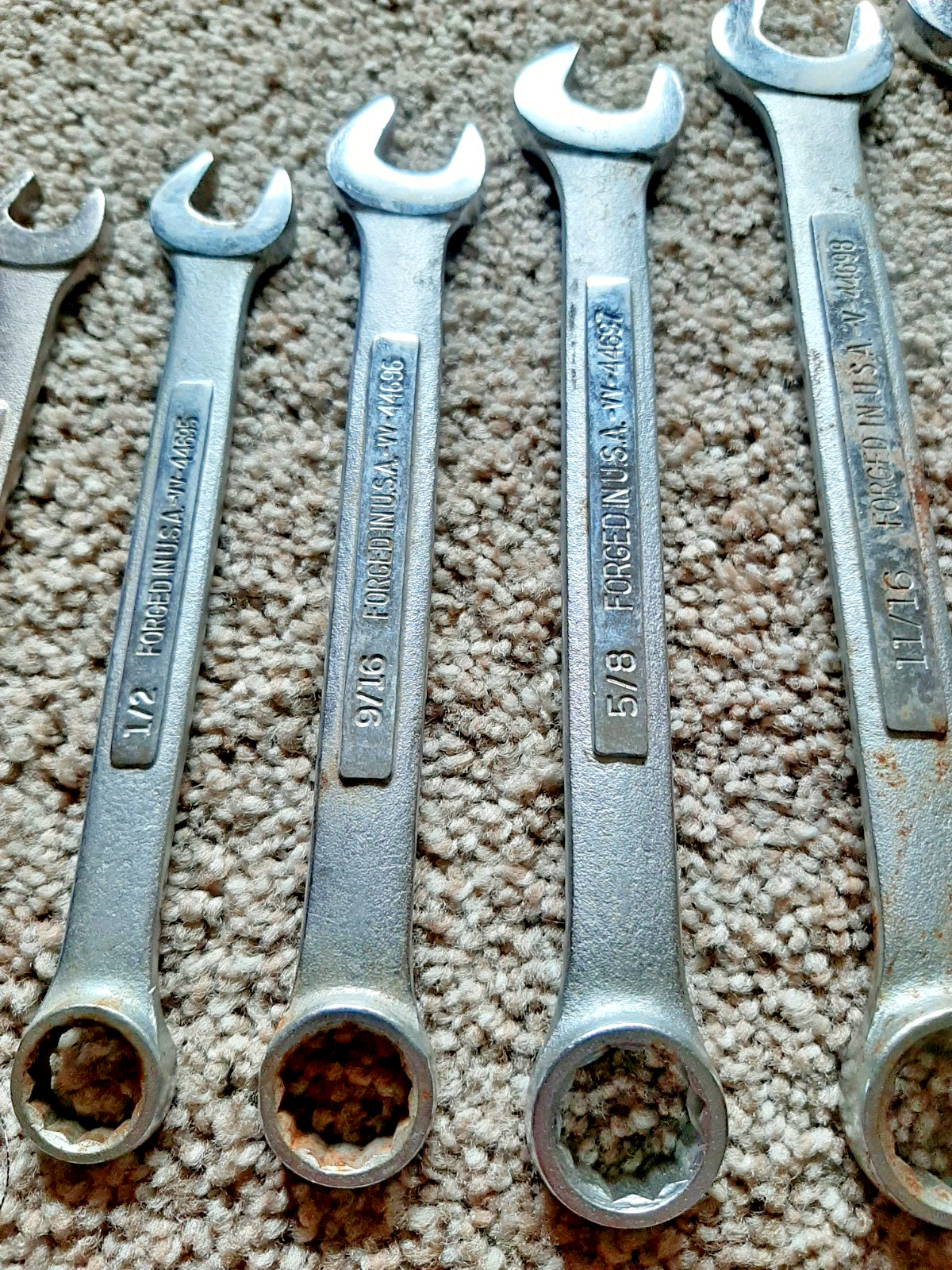 Vintage VA VV V series SEARS CRAFTSMAN 12pc SAE Wench Set 7/16" to 1" Forged USA