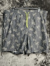 Old Navy Men  s Size XL Palm Tree Swim Trunks Gray Tropical Beach Board Shorts