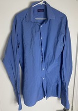 Ralph Lauren Purple Label Made in Italy Men's Blue Dress Shirt - 17