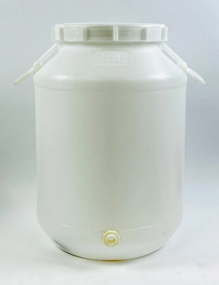 Contenedor duradero de barril de almacenamiento de agua de boca ancha de 75 L de alta resistencia Foto 2 de 4