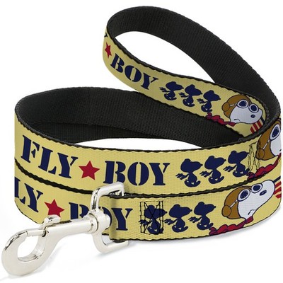 Dog Leash 6-FEET Peanuts Snoopy FLY BOY TOP DOG Flying Ace  Yellow/B (US IMPORT)