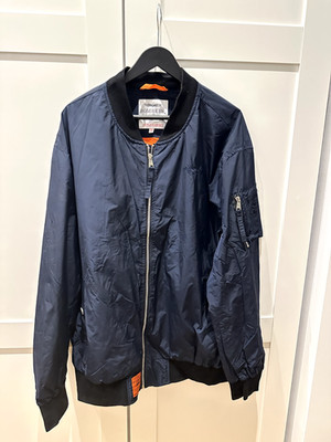 Men BOMBERS ORIGINAL FLIGHT Jacket NAVY BLUE 4XL Excellent Condition