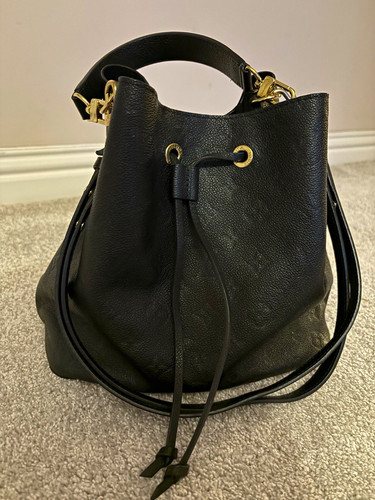 Louis Vuitton NéoNoé MM Black Empreinte Monogram Leather Bucket Bag Dust Bag