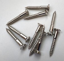 10 Chrome 3,5 x 25mm screws for Telecaster bridge or Strap locks fender style