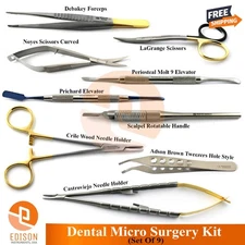 Dental Micro Surgery Instruments Kit Surgical Needle Holder Scissors Elevators