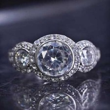 Size 5.5, vintage sterling silver 925 engagement ring with cz