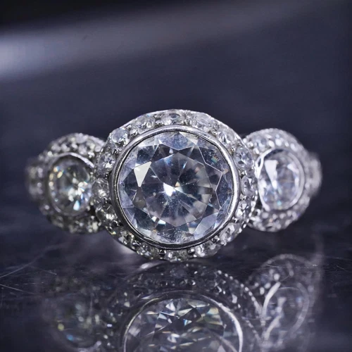 Size 5.5, vintage sterling silver 925 engagement ring with cz