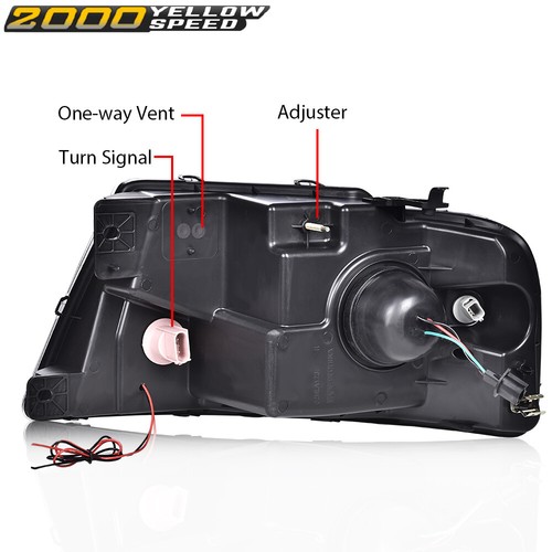 Fit For 2004-2008 Ford F-150 /Lincoln Mark LT LED DRL Projector Black Headlights - Picture 3 of 9