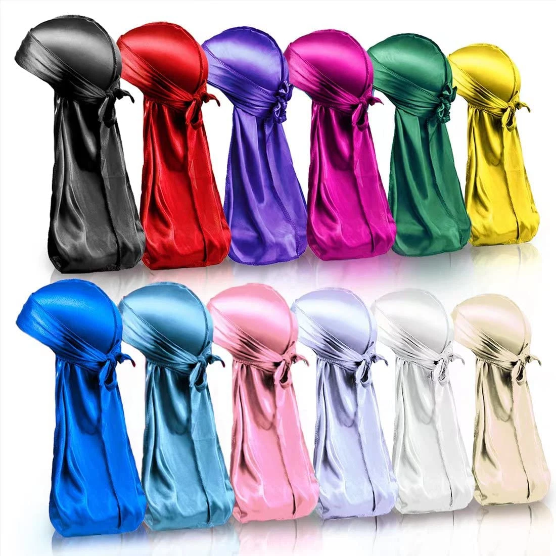  Silky Satin Durags for Men (Black) : Clothing, Shoes