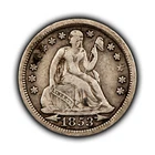 1853 10c Seated Liberty Silver Dime - Arrows - VF+/XF - SKU-Y6029