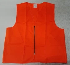 New Blaze Orange Hunting Safety Vest  Lightweight with Zipper M/L or XL/XXL