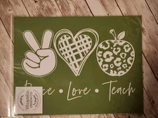 MDC DIY Adhesive Reusable Silkscreen Stencil " Peace Love Teach "
