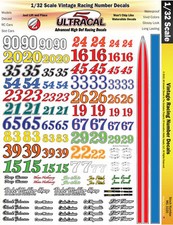 MG 3320 - 1/32 Scale Vintage Racing Numbers UltraCal High Def Decals