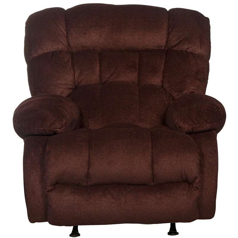 Johnson Chaise Rocker Recliner in Cranberry Red Polyester Fabric - Image 3 of 4