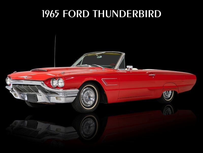 1965 Ford Thunderbird Convertible in Red NEW METAL SIGN: 9x12