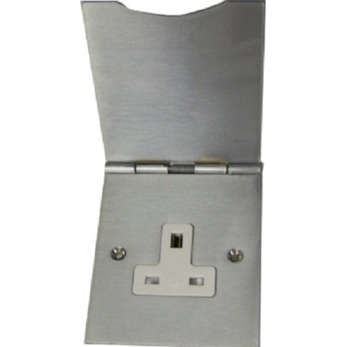 MK Albany Plus 741BRC Floor Switch Socket Outlet 13A 1 Gang Brushed Chrome