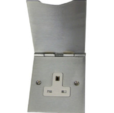 MK Albany Plus 741BRC Floor Switch Socket Outlet 13A 1 Gang Brushed Chrome 