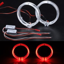 2X LED 80mm Luz Guía Rojo Ojo de Ángel Halo Anillo Para Proyector Lente Faro DRL