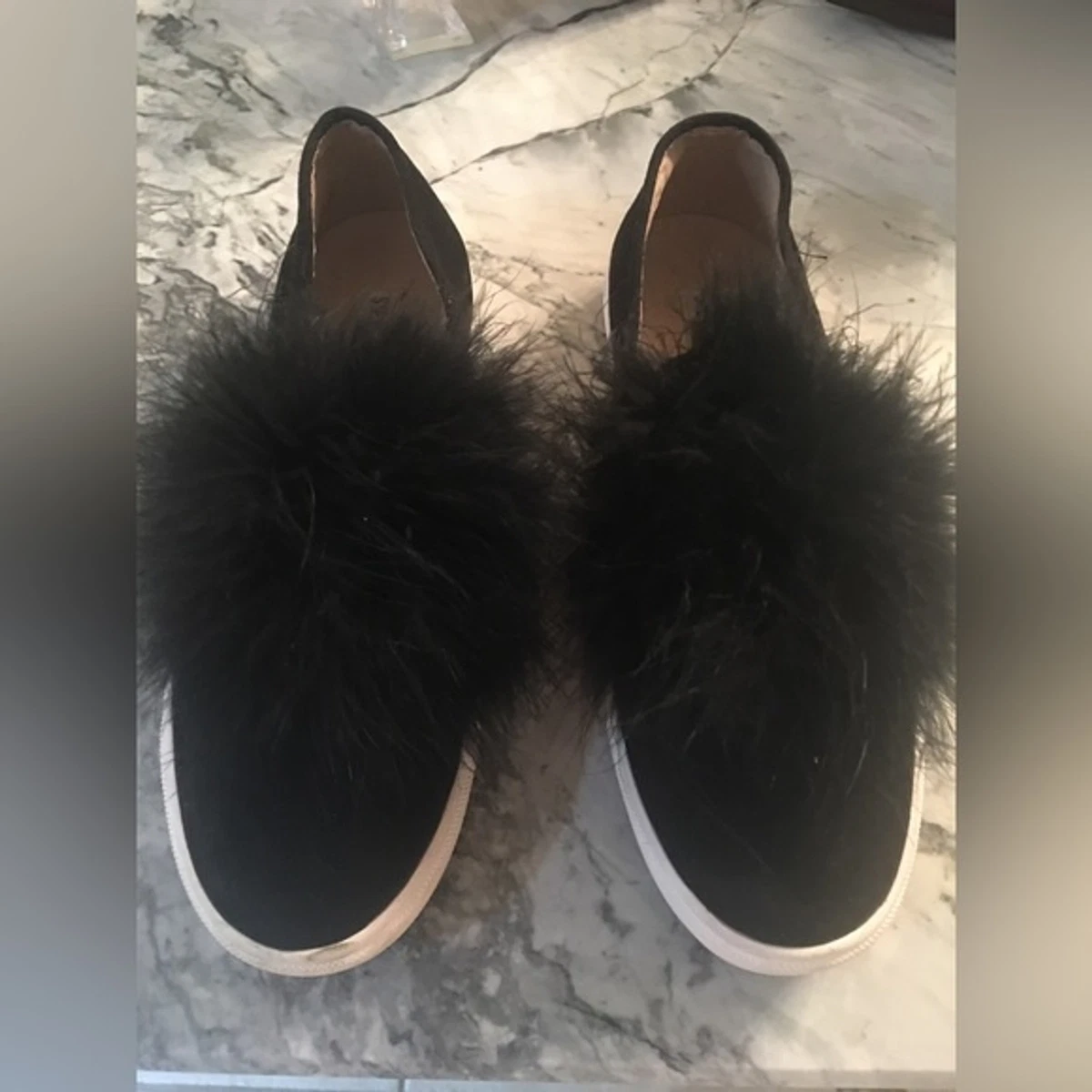 Madden Emily Black Suede Pom Pom Sneakers | eBay