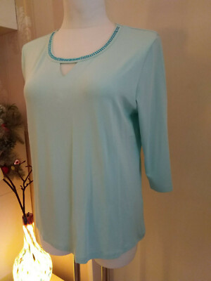 Shirt Longshirt Gr.46  Helena Vera Mint Strassbesatz NEU