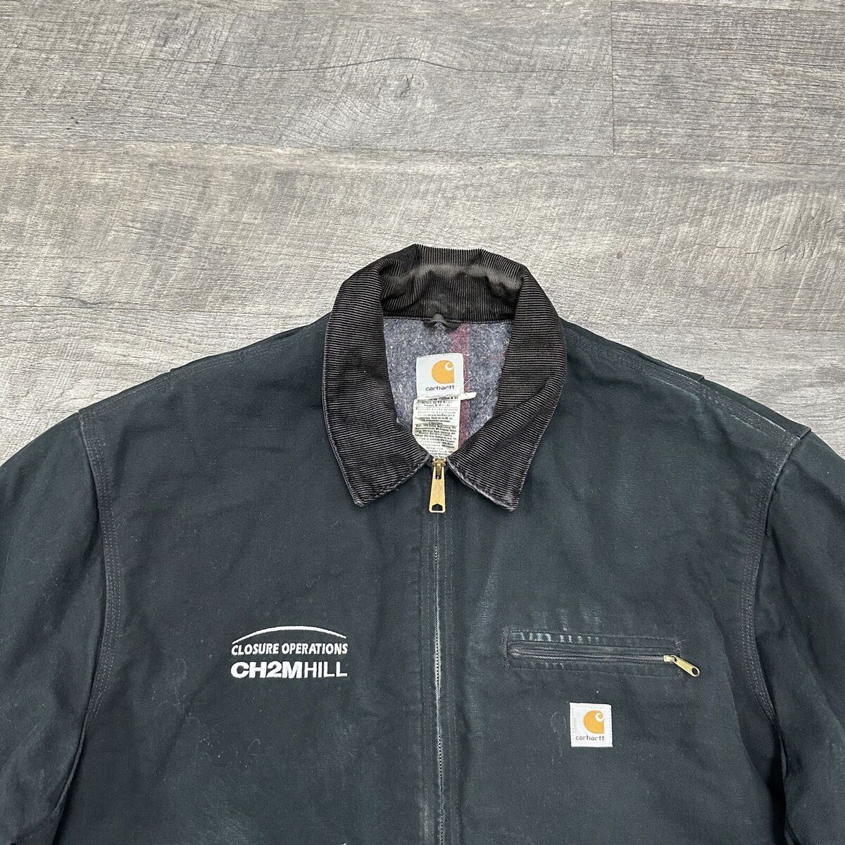 Carhartt J01 BLK Duck Detroit Work Jacket Men's Size 54 Carhartt J01 BLK Duck Detroit Work Jacket Men's Size 54