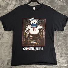 Ghostbusters Columbia PIctures Movie Promo Black Short Sleeve T-Shirt Men Medium