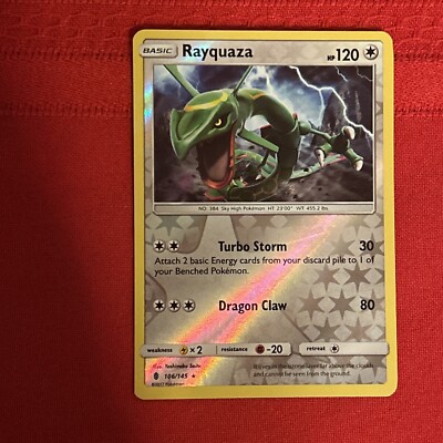 FLAWLESS POTENTIAL PSA 10! 2017 Pokemon Guardians Rising Rayquaza #106 Rev-Holo