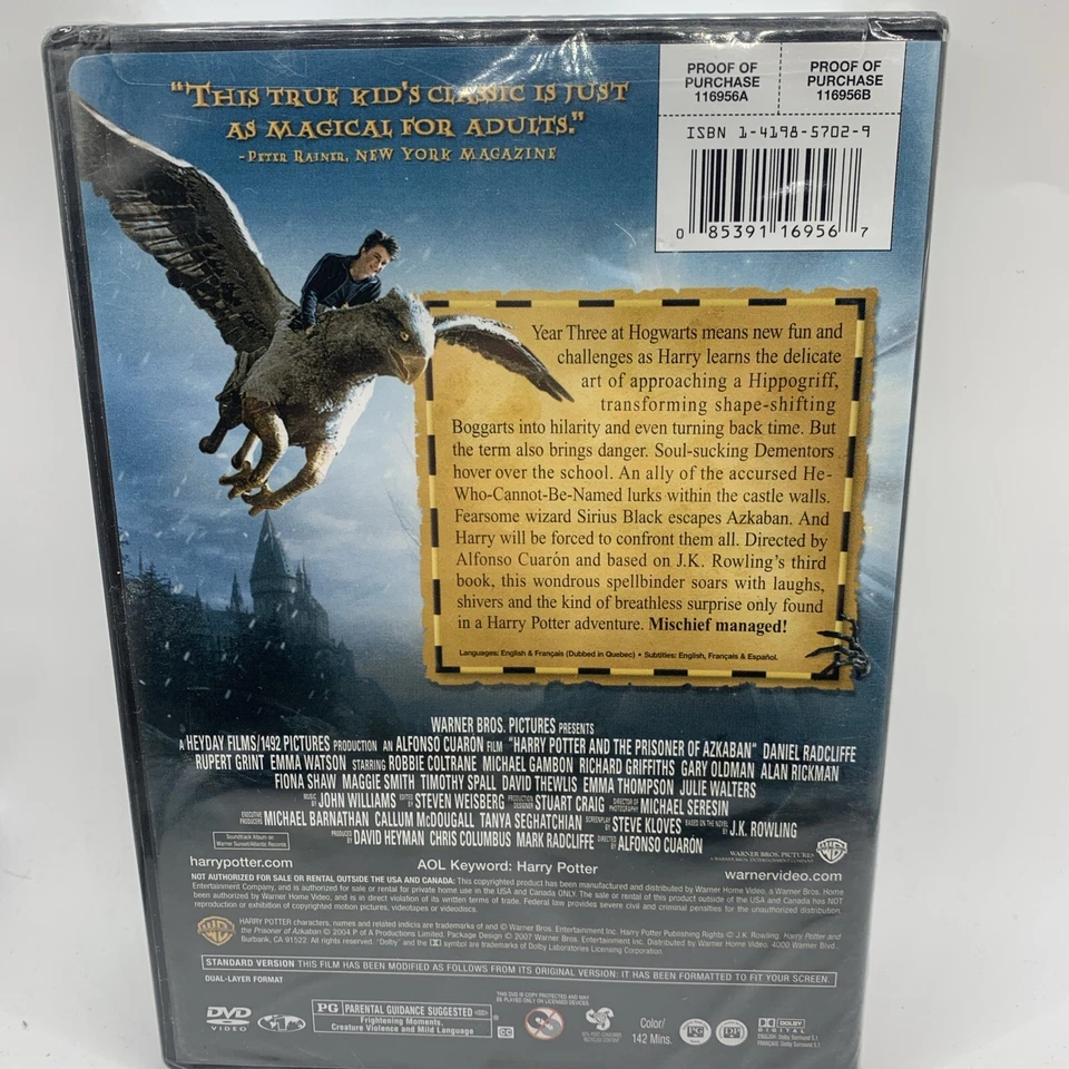 Harry Potter And The Prisoner Of Azkaban DVD Full Screen Edition New Sealed - Image 2 of 4