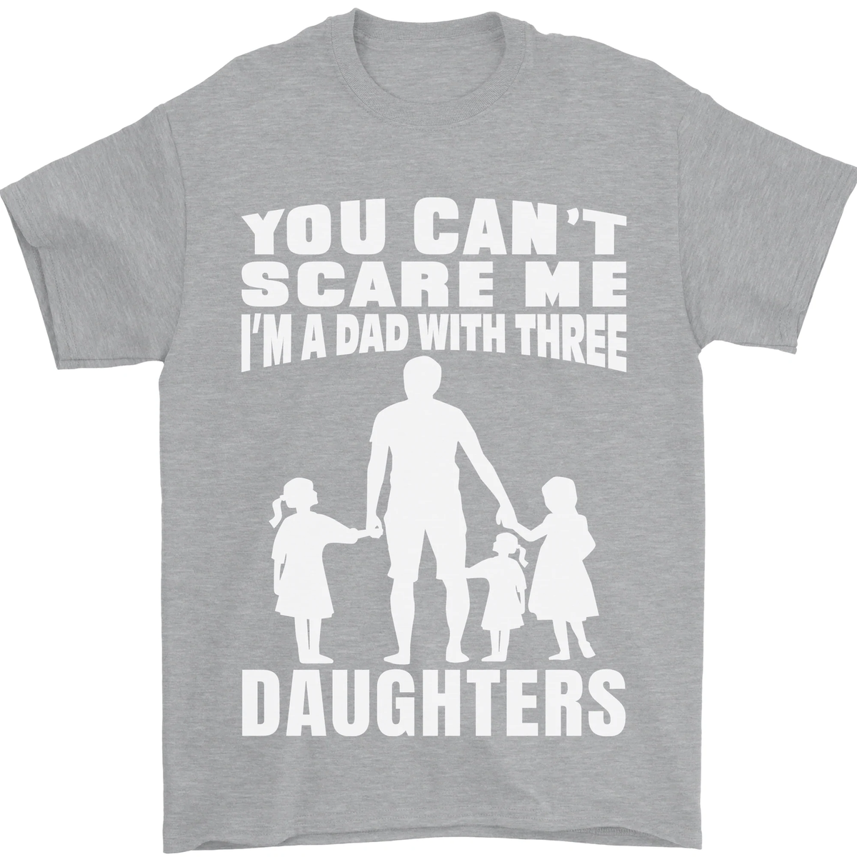 T-shirt Humour 'Dad With Three Daughters' Pour La Fête Des Pères - Marque Gildan - Coton - Neuf Sur Commande