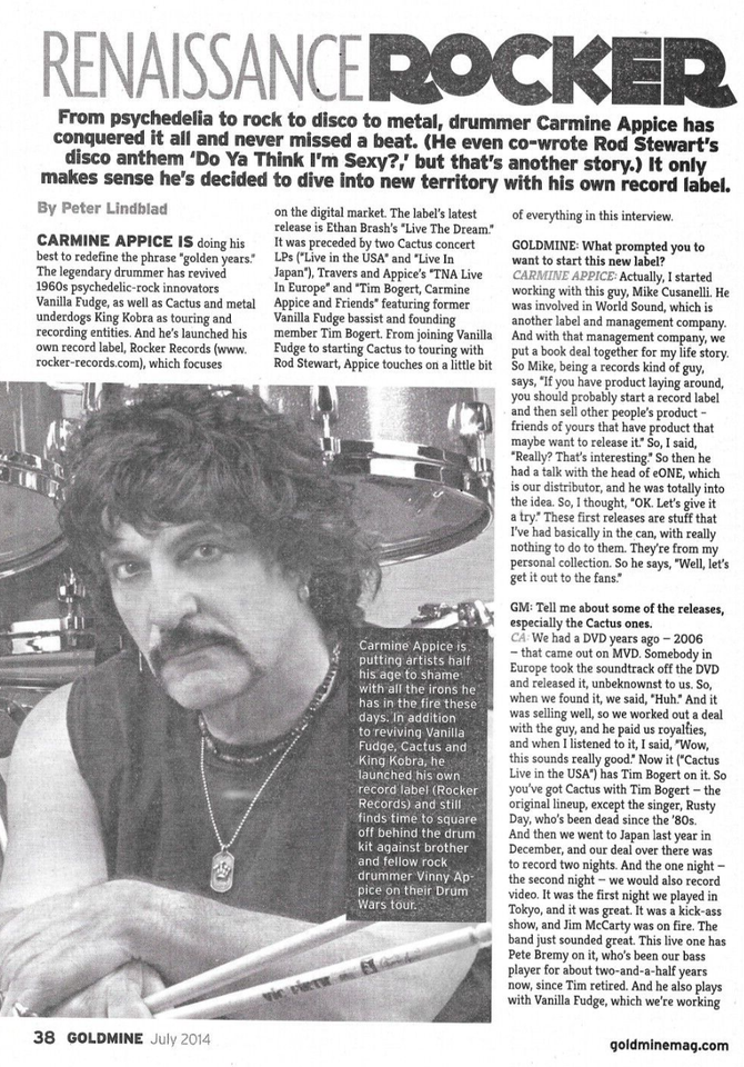 Goldmine Magazine David Crosby Byrds of a Feather Carmine Appice Eric ...