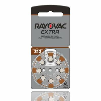 Rayovac Extra Hearing Aid Batteries, Size 312 (80 Batteries). Exp 2030, Fresh