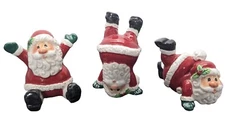 Fitz And Floyd Holiday Santa Tumblers Santa Figurines Christmas 