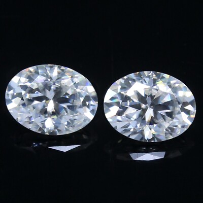 Natural DE Color VVS1 Clarity 7x5 MM Oval Pair Excellent Cut White Diamond