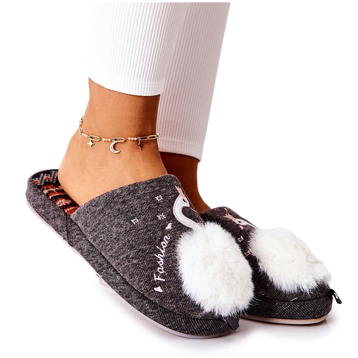 WJ1 Zapatillas calentitas Cisne de Grey Rey gris eBay
