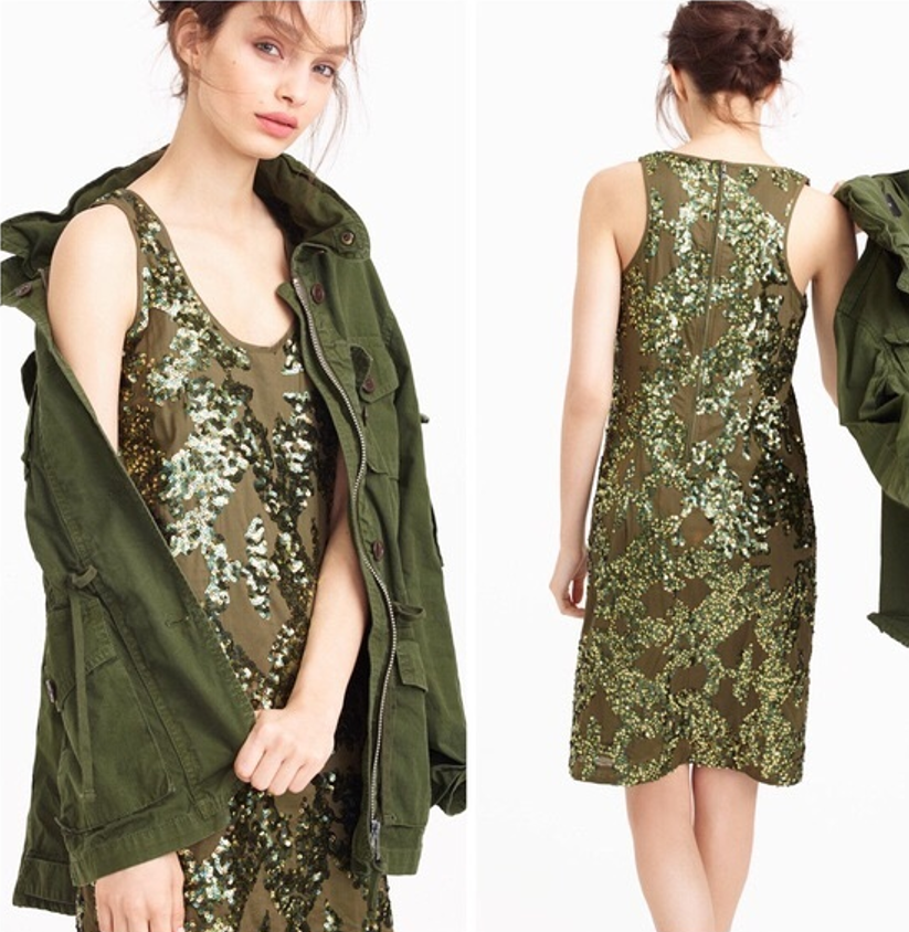 j crew green sequin dress Girls' Sequin Flutter-sleeve Dress For Girls