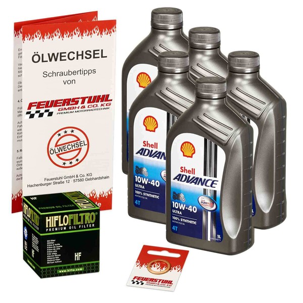 Honda Cb 1100 R (SC05) 80-81, Shell 10W40 ÖL + Hiflo ÖLfilter, MotoröL Set-image