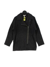 The White Company Women's Coat Uk 14 Black 100% Wool Overcoat