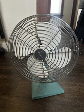 Turquoise Superior Electric Fan Model 800 Cleaned & Serviced (VIDEO) Mid Century
