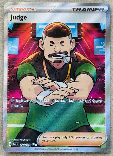 POKÉMON SV PALDEAN FATES JUDGE FULL ART ULTRA RARE HOLO 228/091 NM TRAINER
