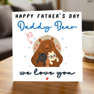Happy Vatertag Papa Bär Karte - wir lieben dich süße Papa Karte