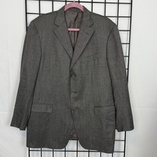 Ermenegildo Zegna Trofeo Silk Textured Blazer Mens 54R Metallic Gold/Brown/Black