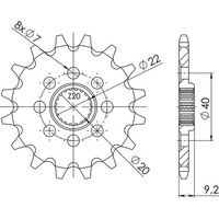 Ritzel P520 - Z14 (DIS.24310) Kawasaki 400 KFX ( Ksf ) 03/06