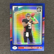 2024 Donruss Optic Michael Penix Jr Rated Rookie Blue Hyper #279 Falcons RC