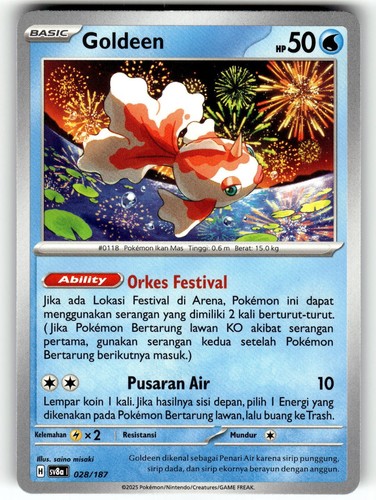 Pokemon Scarlet & Violet Sv8a Festival Terastal EX Card 28/187 Goldeen