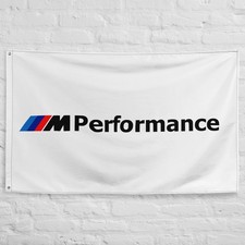 BMW M Performance V2 Flag 3x5 ft Garage Banner Man Cave Wall Decor